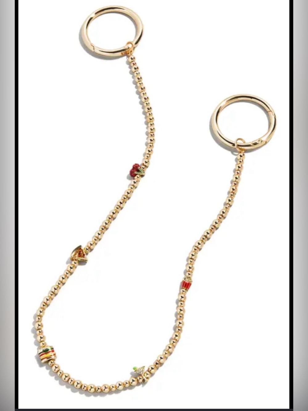 BaubleBar Gold Beaded Bag Charm